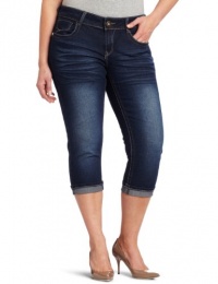 Southpole Juniors Plus Size Crinkle Sandblasted Crop Jean, Dark Bake, 16 Southpole Juniors Plus Size Crinkle Sandblasted Crop Jean, Dark Bake, 16