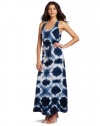 C&C California Women's Tie Waist Maxi Dress, Mirage, Medium