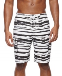 Wet and wild! Show off your vibrant personality with these attention-getting swim trunks from Izod. Wet and wild! Show off your vibrant personality with these attention-getting swim trunks from Izod.