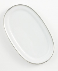 This elegant butter dish features a soft gray border embellished by an intricate scroll design and twin bands of platinum. From Mikasa's dinnerware and dishes collection. This elegant butter dish features a soft gray border embellished by an intricate scroll design and twin bands of platinum. From Mikasa's dinnerware and dishes collection.