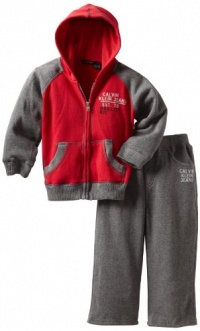 Calvin Klein Boys 2-7 Long Sleeve Top with Pull On Pant Jog Set, Assorted, 4T Calvin Klein Boys 2-7 Long Sleeve Top with Pull On Pant Jog Set, Assorted, 4T