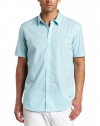 Calvin Klein Sportswear Men's Short Sleeve Voile Mini Check Woven Shirt