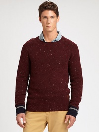 Whether worn layered or alone, this cozy crewneck sweater is the perfect addition to your collection of winter essentials.CrewneckRibbed knit collar, cuffs and hemLambswool/cotton/nylonDry cleanImported Whether worn layered or alone, this cozy crewneck sweater is the perfect addition to your collection of winter essentials.CrewneckRibbed knit collar, cuffs and hemLambswool/cotton/nylonDry cleanImported