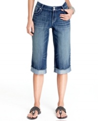 INC adds pizazz to classic denim skimmers with a smattering of rhinestones! INC adds pizazz to classic denim skimmers with a smattering of rhinestones!