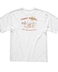 This t-shirt from Tommy Bahama is BYOB; bring your own board. This t-shirt from Tommy Bahama is BYOB; bring your own board.