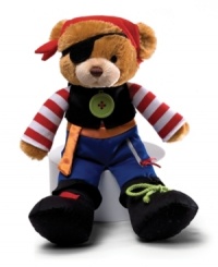 From Gund, this soft, comforting Teach Me pirate teddy bear features the world's most huggable toy since 1898! From Gund, this soft, comforting Teach Me pirate teddy bear features the world's most huggable toy since 1898!