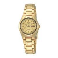 Seiko Women's SYMC18 Seiko 5 Automatic Gold Dial Gold-Tone Stainless Steel Watch Seiko Women's SYMC18 Seiko 5 Automatic Gold Dial Gold-Tone Stainless Steel Watch