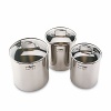 This 3 piece canister set has clear tops that let you easily see contents.