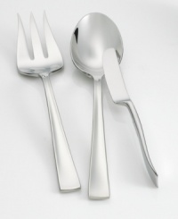 Clean lines and a pristine design make the Flat Iron 3-piece serving set perfect for any occasion. Set includes: Cold meat fork, butter knife, and tablespoon. Clean lines and a pristine design make the Flat Iron 3-piece serving set perfect for any occasion. Set includes: Cold meat fork, butter knife, and tablespoon.