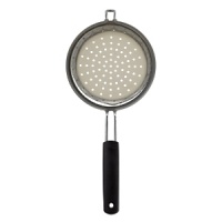 The OXO International Silicone Colander drains liquid from foods, but it can also be immersed in boiling water so you can cook right inside it! Use it to blanch or parboil vegetables like broccoli, green beans, snap peas, spinach and edamame. Simply lift the Colander directly out of boiling water and immerse it in ice water, or run it under the tap, to ensure your vegetables stay green and crisp. Try it for boiling shrimp and dumplings, and for traditional uses like draining pasta, berries and more. The basket has a cylindrical shape and sits below the top of your pot for added capacity. The Colander has a soft, non-slip handle and a hook so it can be easily rested over a pot or bowl, and can also be used to quickly steam foods inside a saucepan. The Silicone Colander collapses flat for easy storage. At 6.75 in diameter, it is ideal for use in standard 3 and 4 quart saucepans. The Silicone Colander is heat-resistant to 600F, safe for non-stick cookware and dishwasher safe. The OXO International Silicone Colander drains liquid from foods, but it can also be immersed in boiling water so you can cook right inside it! Use it to blanch or parboil vegetables like broccoli, green beans, snap peas, spinach and edamame. Simply lift the Colander directly out of boiling water and immerse it in ice water, or run it under the tap, to ensure your vegetables stay green and crisp. Try it for boiling shrimp and dumplings, and for traditional uses like draining pasta, berries and more. The basket has a cylindrical shape and sits below the top of your pot for added capacity. The Colander has a soft, non-slip handle and a hook so it can be easily rested over a pot or bowl, and can also be used to quickly steam foods inside a saucepan. The Silicone Colander collapses flat for easy storage. At 6.75 in diameter, it is ideal for use in standard 3 and 4 quart saucepans. The Silicone Colander is heat-resistant to 600F, safe for non-stick cookware and dishwasher safe.