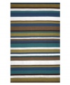 Simply modern, the Coastal Stripe Spring area rug features crisp, cool hues set in a rich variegated stripe. Hand-tufted using Liora Manne's exclusive Lamontage weaving process, this design offers ultimate durability for beauty that lasts, no matter the setting.