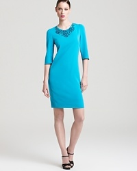 Stunning beaded embellishment accents a sleek kate spade new york shift dress for a flawless femininity. Let the silhouette shine on its own--just add strappy sandals. Stunning beaded embellishment accents a sleek kate spade new york shift dress for a flawless femininity. Let the silhouette shine on its own--just add strappy sandals.