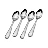 A simple teardrop-shaped handle with gently ridged edges gives this sturdy flatware from Mikasa clean, classic style that pairs beautifully with a variety of accessories.