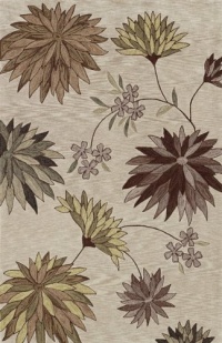 Dalyn Studio Ivory, Taupe, Celery, Mocha Brown Star Burst Floral Motif 5 by 7-Feet 9-Inch Area Rug Dalyn Studio Ivory, Taupe, Celery, Mocha Brown Star Burst Floral Motif 5 by 7-Feet 9-Inch Area Rug
