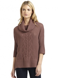 THE LOOKCowlneckOpen knit construction with cable knit designRibbed knit trimTHE FITAbout 26 from shoulder to hemTHE MATERIALCashmereCARE & ORIGINDry cleanImportedModel shown is 5'9 (175cm) wearing US size Small. THE LOOKCowlneckOpen knit construction with cable knit designRibbed knit trimTHE FITAbout 26 from shoulder to hemTHE MATERIALCashmereCARE & ORIGINDry cleanImportedModel shown is 5'9 (175cm) wearing US size Small.