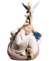 Dream come true. No figment of her imagination, this heartwarming Disney figurine depicts a young child sleeping soundly under Tinker Bell's watchful eye. Handmade in Nao by Lladro porcelain. Dream come true. No figment of her imagination, this heartwarming Disney figurine depicts a young child sleeping soundly under Tinker Bell's watchful eye. Handmade in Nao by Lladro porcelain.