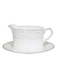 Set a sumptuous table with luxurious Precious Platinum dinnerware and dishes from Royal Doulton. Intertwining platinum lines and raised, dotted accents create a sophisticated, segmented design. Set a sumptuous table with luxurious Precious Platinum dinnerware and dishes from Royal Doulton. Intertwining platinum lines and raised, dotted accents create a sophisticated, segmented design.