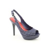 Nine West Bigspender Slingback Peep Toe Platforms Sandals Shoes Blue Womens