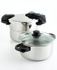 Get all the energy-efficienct and healthy benefits of pressure cooking, all in one place. Offering maximum versatility, this set accommodates almost every cooking task: simply change lids to switch from pressure cooker to regular pot in an instant! 10-year warranty. Model 918013133. Get all the energy-efficienct and healthy benefits of pressure cooking, all in one place. Offering maximum versatility, this set accommodates almost every cooking task: simply change lids to switch from pressure cooker to regular pot in an instant! 10-year warranty. Model 918013133.