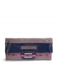 THE LOOKRectangular silhouetteColorblock leather designRemovable crossbody strapFold-over open topMagnetic tab closureFront logo hardwareSnakeskin-print leather strap across the frontOne outside zip pocketOne inside zip pocketTwo inside open pocketsInside logo detailTHE MEASUREMENTCrossbody strap, 24 drop12W X 6H X ¼DTHE MATERIALLeatherFully linedORIGINImported THE LOOKRectangular silhouetteColorblock leather designRemovable crossbody strapFold-over open topMagnetic tab closureFront logo hardwareSnakeskin-print leather strap across the frontOne outside zip pocketOne inside zip pocketTwo inside open pocketsInside logo detailTHE MEASUREMENTCrossbody strap, 24 drop12W X 6H X ¼DTHE MATERIALLeatherFully linedORIGINImported