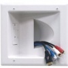 Datacomm 45-0031-WH Recessed Low Voltage Media Plate with Duplex Receptacle, White