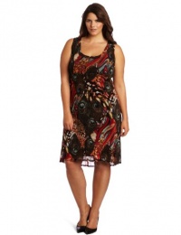 Karen Kane Women's Plus-Size Extended Back Tank Dress, Print, 2X Karen Kane Women's Plus-Size Extended Back Tank Dress, Print, 2X