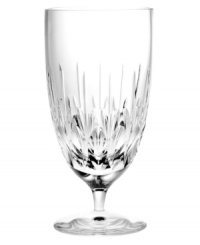 Coupling a modern silhouette and designer's touch, the Fete iced beverage glass from Monique Lhuillier promises a brilliant toast at every occasion. Vertical cuts extend from stem to bowl in glistening crystal. Coupling a modern silhouette and designer's touch, the Fete iced beverage glass from Monique Lhuillier promises a brilliant toast at every occasion. Vertical cuts extend from stem to bowl in glistening crystal.
