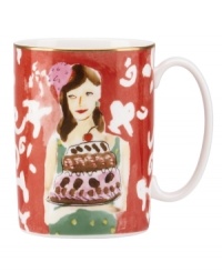 A sweet treat, this Illustrated mug from kate spade combines gold-banded porcelain with a whimsical watercolor motif. A sweet treat, this Illustrated mug from kate spade combines gold-banded porcelain with a whimsical watercolor motif.