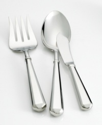 A faceted handle makes every meal--and the hostess serving it--even more interesting. Make your style statement with the Todd Hill 3-piece serving set. Set includes: Cold meat fork, butter knife and tablespoon. A faceted handle makes every meal--and the hostess serving it--even more interesting. Make your style statement with the Todd Hill 3-piece serving set. Set includes: Cold meat fork, butter knife and tablespoon.