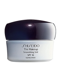 Shiseido The Makeup Smoothing Veil. A colorless-finish foundation that minimizes the appearance of fine lines and enhances radiance to achieve natural perfection. Contains moisturizing Fine Line Targeting Complex that diminishes the appearance of fine lines around the eyes and mouth. Contains Multi-Nutrient Factor, an advanced moisturizer and energizer for a smooth as silk youthful complexion. Can be used under foundation or alone.