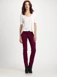 Slim, straight-let denim in a slightly cropped silhouette.THE FITSlim fitRise, about 7¼Inseam, about 30THE DETAILSZip flyFive-pocket style80% cotton/15% modal/5% polyurethaneMachine washMade in USA of imported fabric Slim, straight-let denim in a slightly cropped silhouette.THE FITSlim fitRise, about 7¼Inseam, about 30THE DETAILSZip flyFive-pocket style80% cotton/15% modal/5% polyurethaneMachine washMade in USA of imported fabric