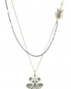 Betsey Johnson Heaven's to Betsey Teddy Bead 2-Row Necklace