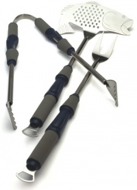 Charcoal Companion 3-Piece Angler Grill Barbecue Tool Set, 3-Piece Charcoal Companion 3-Piece Angler Grill Barbecue Tool Set, 3-Piece