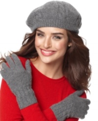 Bring French flair to the coldest days with Charter Club's cashmere cable knit beret. It's effortlessly chic in any color. Bring French flair to the coldest days with Charter Club's cashmere cable knit beret. It's effortlessly chic in any color.