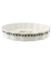 Bring the lush bounty of the French countryside to your table with this cheery quiche dish. Fresh summer fruits and a leaf garland adorn durable porcelain from Villeroy & Boch. Bring the lush bounty of the French countryside to your table with this cheery quiche dish. Fresh summer fruits and a leaf garland adorn durable porcelain from Villeroy & Boch.