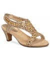 Shine away in these pretty jewels. Aerosoles' Wild Fire sandals feature sparkly stones on the vamp that form a pretty flower mosaic. A cushioned footbed and flexible rubber sole make this style so comfy.
