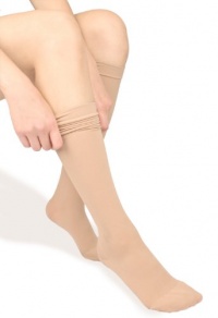 Pintoli Style 1020 Women's Comfy Compression Socks, 15-20mmHg, Knee High, Nude, Large Size