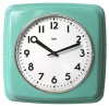 Bai Square Retro Wall Clock, Turquoise