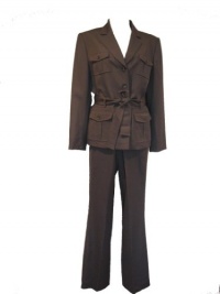 TAHARI by ASL Suit, Belted Utility Jacket & Pants-LIGHT BROWN-16 TAHARI by ASL Suit, Belted Utility Jacket & Pants-LIGHT BROWN-16