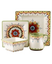 Garnish ordinary meals with the sunny botanicals of the Catalina place settings from Vida by Eva Mendes Dinnerware. The dishes, hand painted in flared square and palm-friendly shapes, are drenched in soft yellows and tangerine, sky blue and pale green for a warm, exuberant welcome three times a day. Garnish ordinary meals with the sunny botanicals of the Catalina place settings from Vida by Eva Mendes Dinnerware. The dishes, hand painted in flared square and palm-friendly shapes, are drenched in soft yellows and tangerine, sky blue and pale green for a warm, exuberant welcome three times a day.