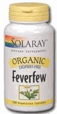 Organic Feverfew Leaf 455mg by Solaray - 100 Capsule Organic Feverfew Leaf 455mg by Solaray - 100 Capsule