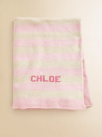 Stripes on the front, solid on the back and remarkably soft all over...this modern baby blanket is sure to be a new forever favorite. CottonMachine washMade in USAFOR PERSONALIZATION Select a quantity, then scroll down and click on PERSONALIZE & ADD TO BAG to choose and preview your personalization options.Please allow 4 to 6 weeks for delivery. Stripes on the front, solid on the back and remarkably soft all over...this modern baby blanket is sure to be a new forever favorite. CottonMachine washMade in USAFOR PERSONALIZATION Select a quantity, then scroll down and click on PERSONALIZE & ADD TO BAG to choose and preview your personalization options.Please allow 4 to 6 weeks for delivery.