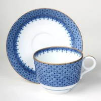 Mottahedeh Blue Lace Tea Cup & Saucer 3.5 in Mottahedeh Blue Lace Tea Cup & Saucer 3.5 in