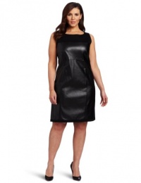 DKNYC Women's Ponte Sleeveless Dress With Faux Leather Front DKNYC Women's Ponte Sleeveless Dress With Faux Leather Front