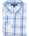 Tommy Hilfiger Men Custom Fit Plaid Long Sleeve Logo Shirt