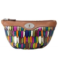 Fossil's dome cosmetic case comes in fun color combos, in easy-to-clean coated canvas. Fossil's dome cosmetic case comes in fun color combos, in easy-to-clean coated canvas.