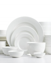 A blank canvas for your finest food creations, this white dinnerware set from Gibson offers timeless service for six. In dishwasher- and microwave-safe porcelain so you can relax and enjoy everyday meals or entertain guests with ease. A blank canvas for your finest food creations, this white dinnerware set from Gibson offers timeless service for six. In dishwasher- and microwave-safe porcelain so you can relax and enjoy everyday meals or entertain guests with ease.