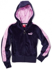 Puma - Kids Girls 7-16 Velour Hoodie, Royal Purple, X-Large Puma - Kids Girls 7-16 Velour Hoodie, Royal Purple, X-Large