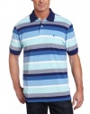 IZOD Men's Short Sleeve Oxford Wide Stripe Polo