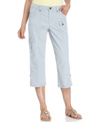 Complete your casual, warm-weather look with Style&co.'s cargo capris  -- get them for a great price, too!